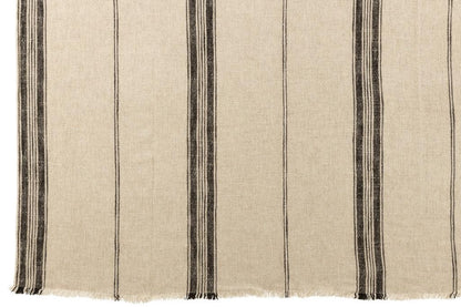 livinglovely.nl - Plaid Strepen Beige Linnen 176x130cm - Plaid - J-Line - livinglovely.nl