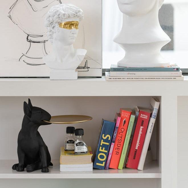 livinglovely.nl - Plateau Hond Poly Zwart/Goud - Beeld - J-Line - livinglovely.nl