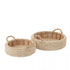 livinglovely.nl - Plateau Rond Maiskolfbladeren/Multiplex Naturel Set van 2 - Plateau - J-Line - livinglovely.nl