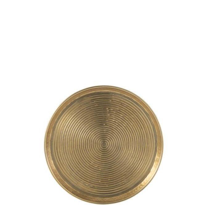 livinglovely.nl - Plateau Rond Ringen Aluminium Goud Medium 45cm - Plateau - J-Line - livinglovely.nl