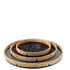 livinglovely.nl - Plateaus Rond Metaal/Rotan Zwart/Naturel Set van 3 - Plateau - J-Line - livinglovely.nl