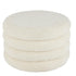 livinglovely.nl - Poef Rond Teddy Polyester Wit - Poef - J-Line - livinglovely.nl