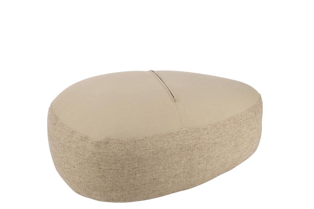 livinglovely.nl - Poef Steen Wol Beige - Poef - J-Line - livinglovely.nl