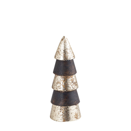 livinglovely.nl - Preslav Goud Bruin Mangohouten Kerstboom Medium PTMD - Beeld - PTMD - livinglovely.nl