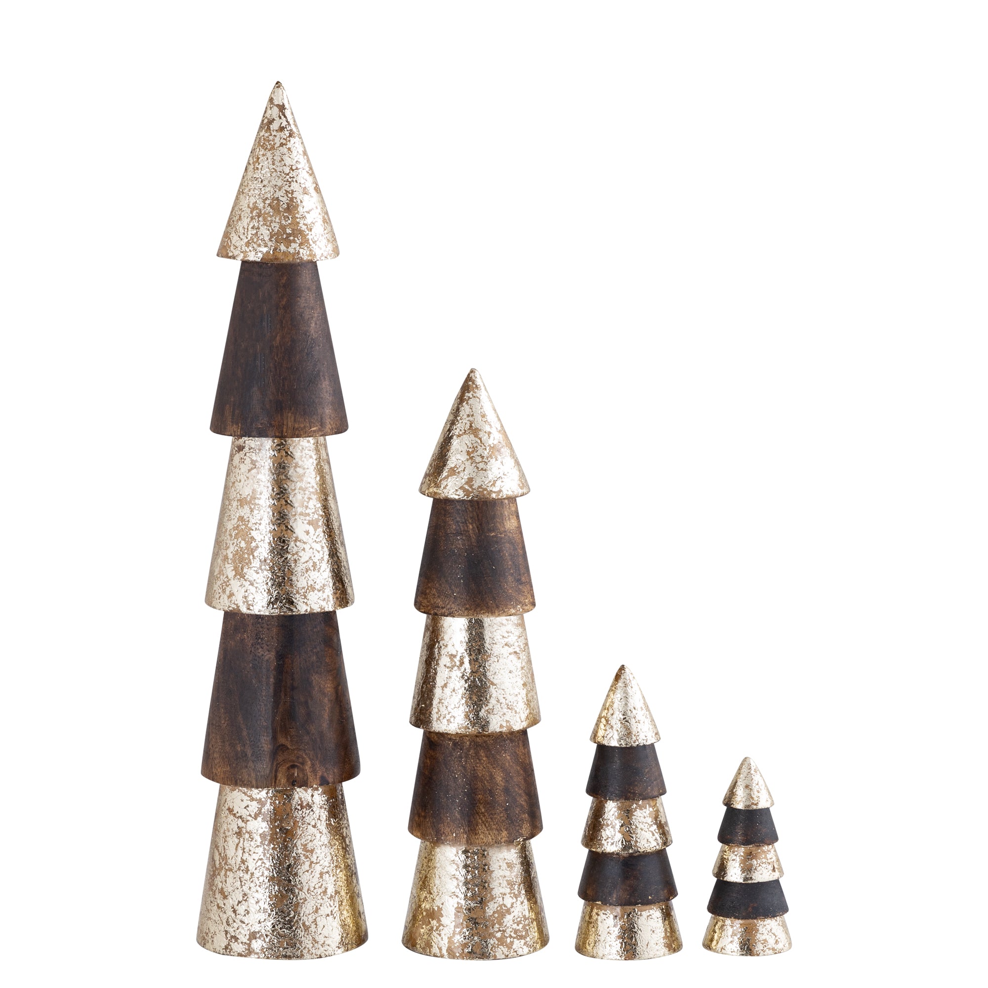 livinglovely.nl - Preslav Goud Bruin Mangohouten Kerstboom Small PTMD - Beeld - PTMD - livinglovely.nl