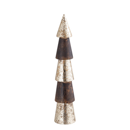 livinglovely.nl - Preslav Goud Bruin Mangohouten Kerstboom XL PTMD - Beeld - PTMD - livinglovely.nl