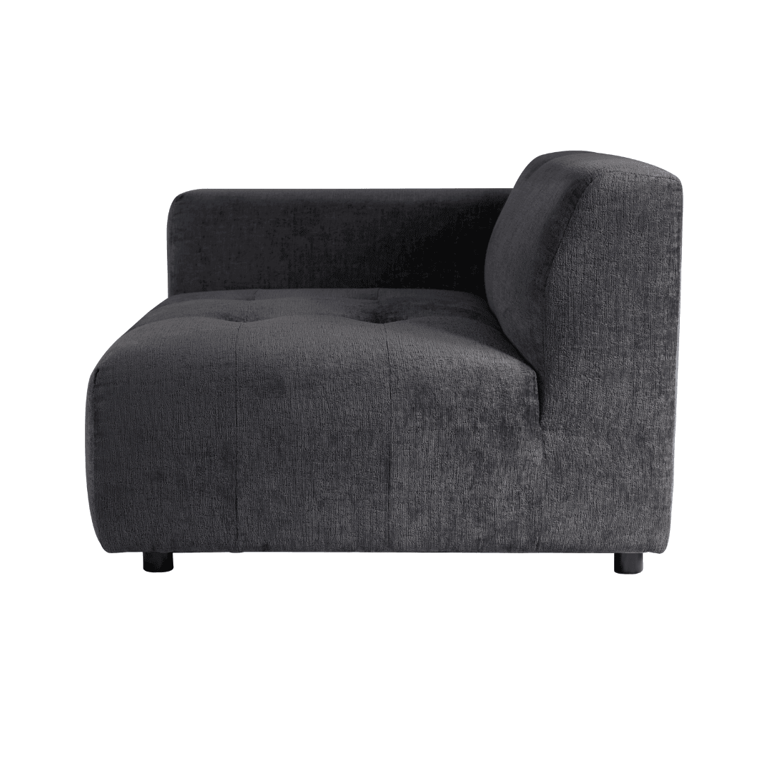 livinglovely.nl - Quinta sofa - arm links - soft velvet - Anthracite PTMD - - PTMD - livinglovely.nl