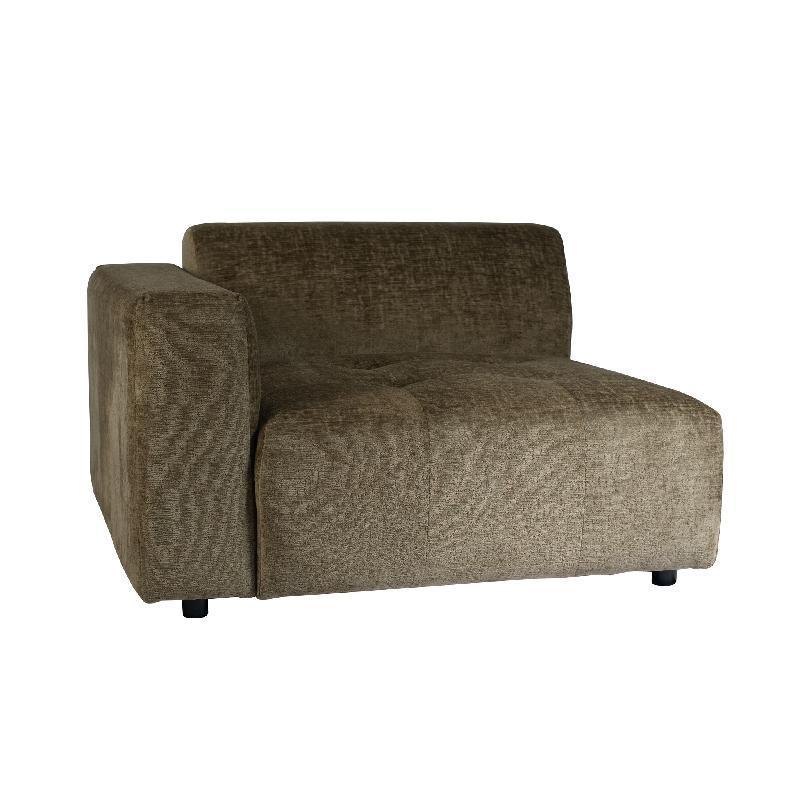 livinglovely.nl - Quinta sofa - arm links - soft velvet - Moss Green PTMD - - PTMD - livinglovely.nl