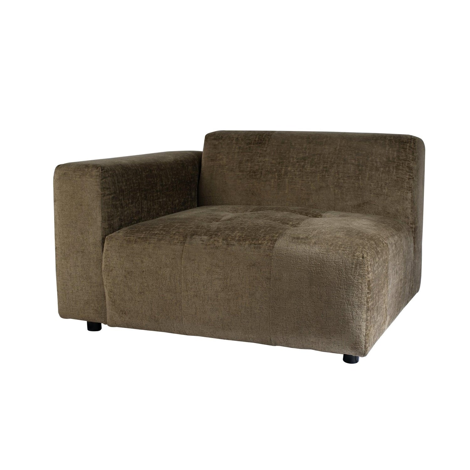 livinglovely.nl - Quinta sofa - arm links - soft velvet - Moss Green PTMD - - PTMD - livinglovely.nl