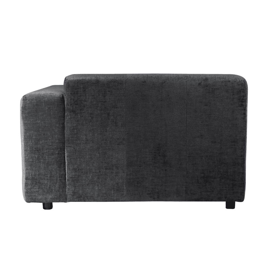 livinglovely.nl - Quinta sofa - arm rechts - soft velvet - anthracite PTMD - - PTMD - livinglovely.nl