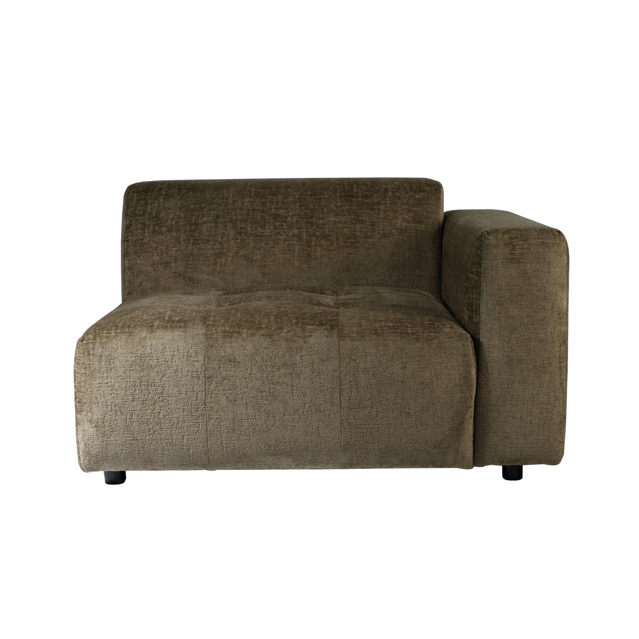 livinglovely.nl - Quinta sofa - arm rechts - soft velvet - Moss Green PTMD - - PTMD - livinglovely.nl