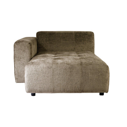 livinglovely.nl - Quinta sofa - Chaise Longue Links - soft velvet - Moss Green PTMD - - PTMD - livinglovely.nl