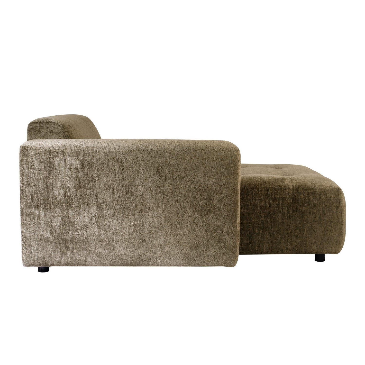 livinglovely.nl - Quinta sofa - Chaise Longue Links - soft velvet - Moss Green PTMD - - PTMD - livinglovely.nl