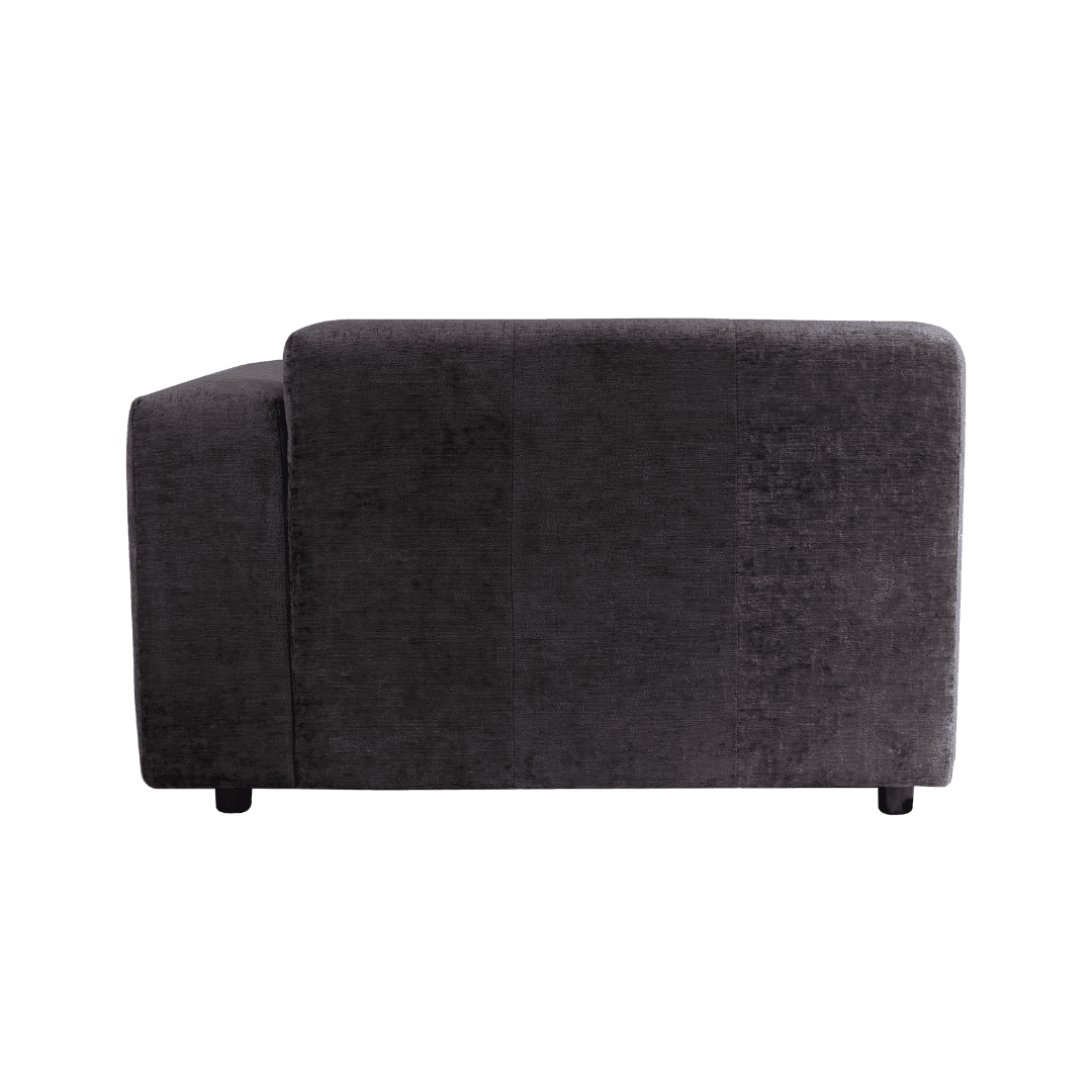 livinglovely.nl - Quinta sofa - Chaise Longue rechts - soft velvet - anthracite PTMD - - PTMD - livinglovely.nl