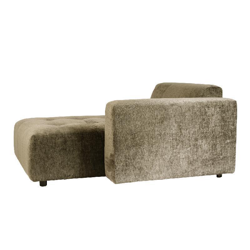 livinglovely.nl - Quinta sofa - Chaise Longue rechts - soft velvet - Moss Green PTMD - - PTMD - livinglovely.nl