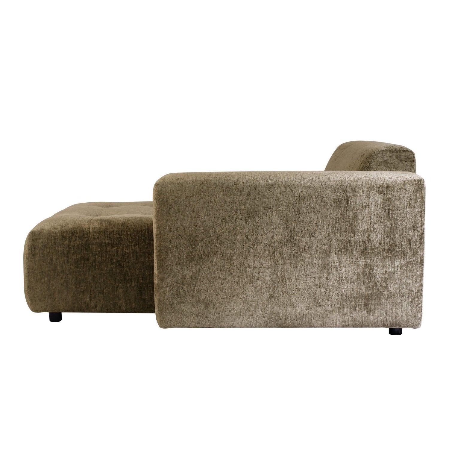 livinglovely.nl - Quinta sofa - Chaise Longue rechts - soft velvet - Moss Green PTMD - - PTMD - livinglovely.nl