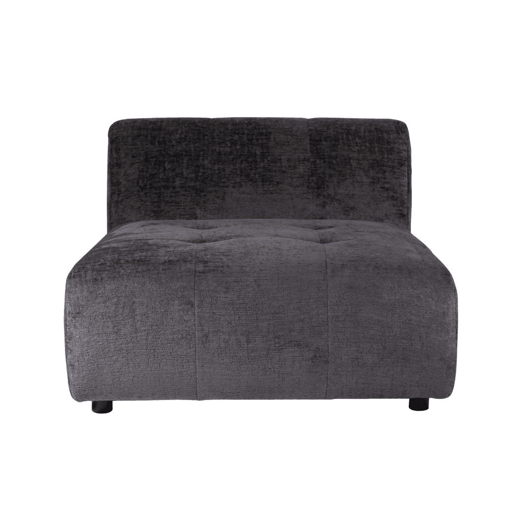 livinglovely.nl - Quinta sofa - element - soft velvet - anthracite PTMD - - PTMD - livinglovely.nl