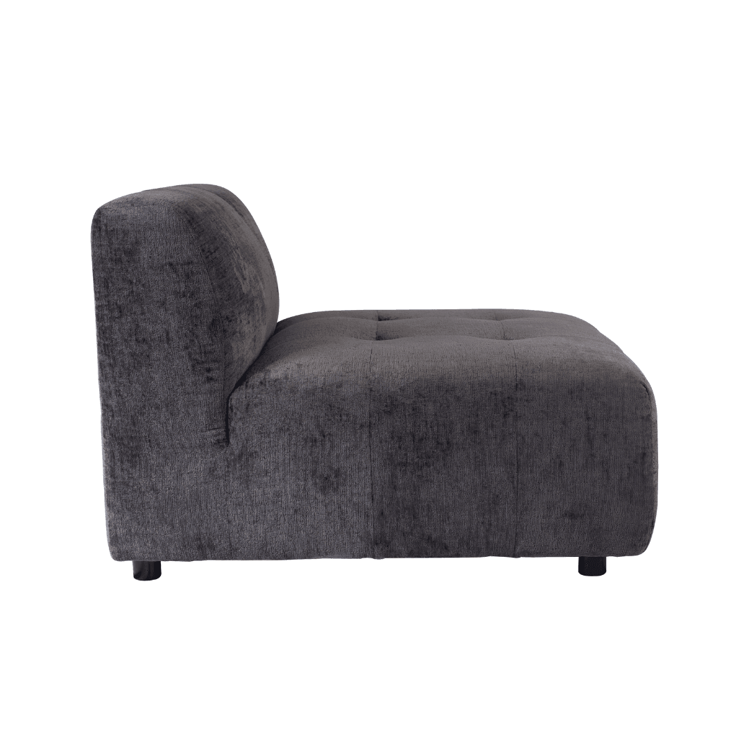 livinglovely.nl - Quinta sofa - element - soft velvet - anthracite PTMD - - PTMD - livinglovely.nl