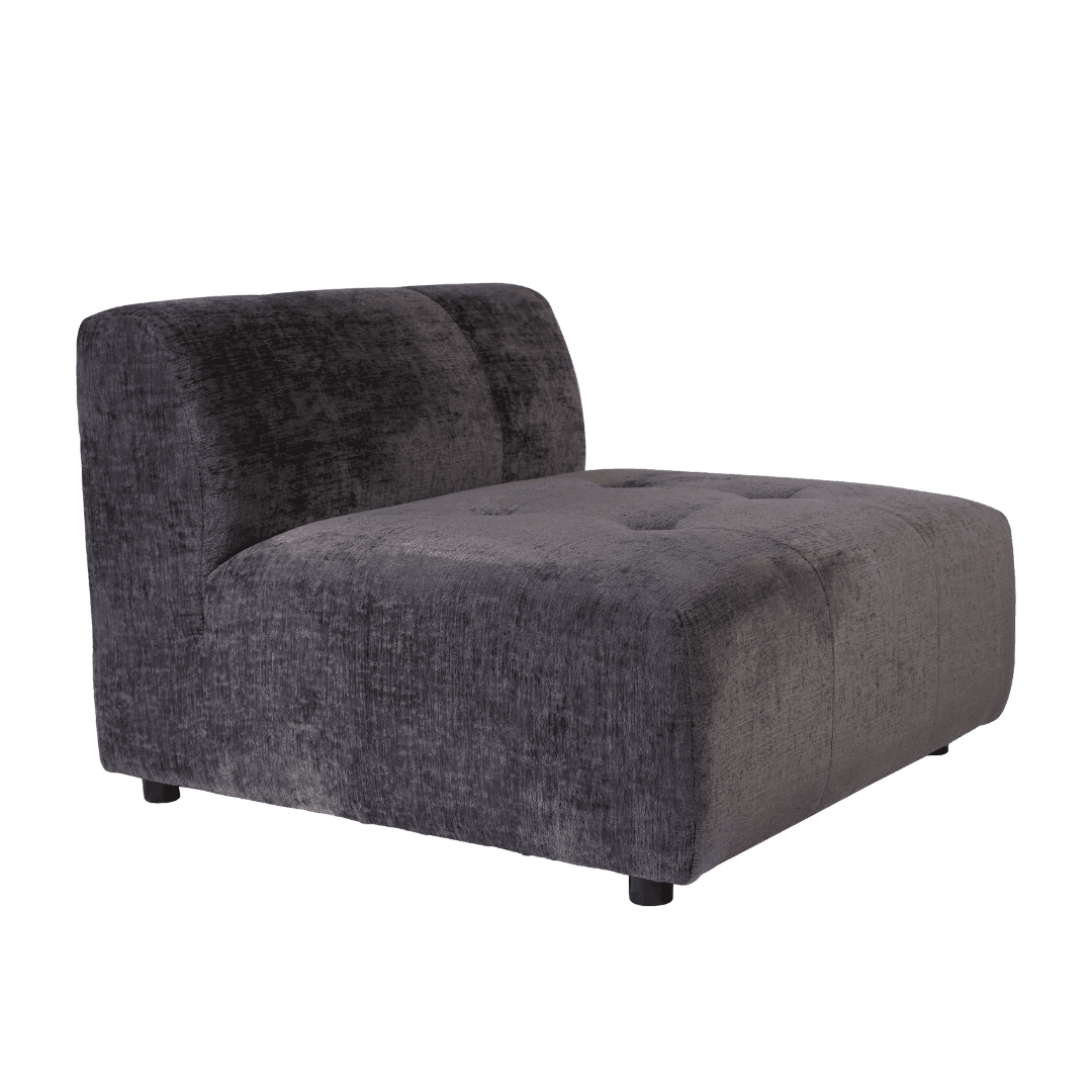 livinglovely.nl - Quinta sofa - element - soft velvet - anthracite PTMD - - PTMD - livinglovely.nl