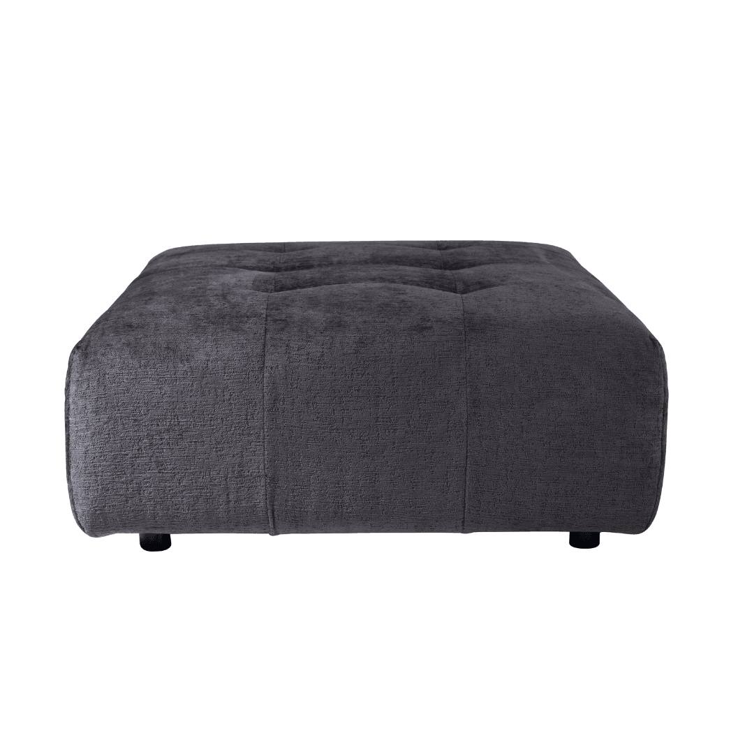 livinglovely.nl - Quinta sofa - Hocker - soft velvet - anthracite PTMD - - PTMD - livinglovely.nl