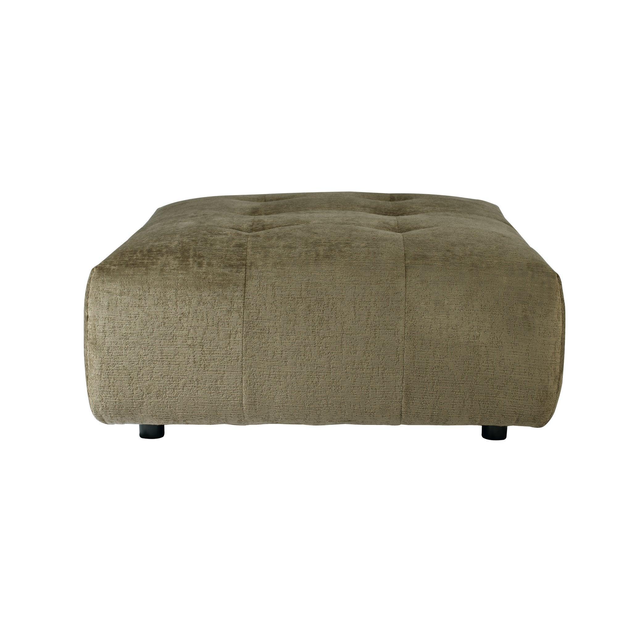 livinglovely.nl - Quinta sofa - Hocker - soft velvet - Moss Green PTMD - - PTMD - livinglovely.nl