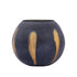 livinglovely.nl - Randall Black glas windlicht gold stripes round L - Kaarshouder - PTMD - livinglovely.nl