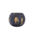 livinglovely.nl - Randall Black glas windlicht gold stripes round S PTMD - Kaarshouder - PTMD - livinglovely.nl