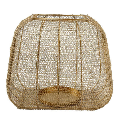 livinglovely.nl - Rayna Vierkante Lantaarn L - 38 x 30 x 32 cm - Metaal - Goud PTMD - Lantaarn - PTMD - livinglovely.nl