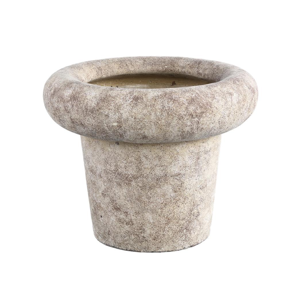 livinglovely.nl - Relandi Ronde Bloempot XL - H28 x Ø35 cm - Cement - Grijs PTMD - Pot - PTMD - livinglovely.nl