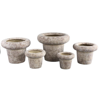 livinglovely.nl - Relandi Ronde Bloempot XL - H28 x Ø35 cm - Cement - Grijs PTMD - Pot - PTMD - livinglovely.nl