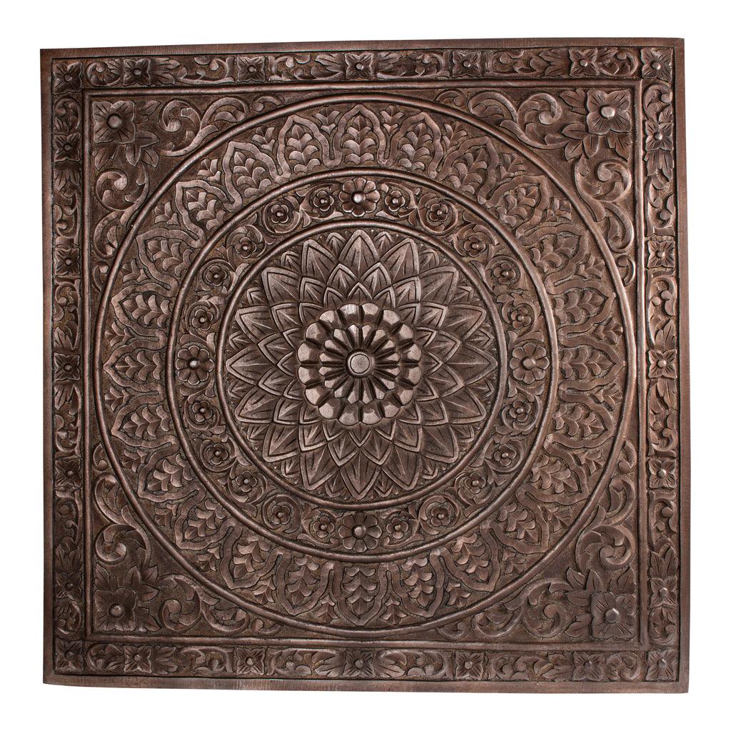 livinglovely.nl - Restin Brown MDF antique carved wall panel rect PTMD - Wandpaneel - PTMD - livinglovely.nl