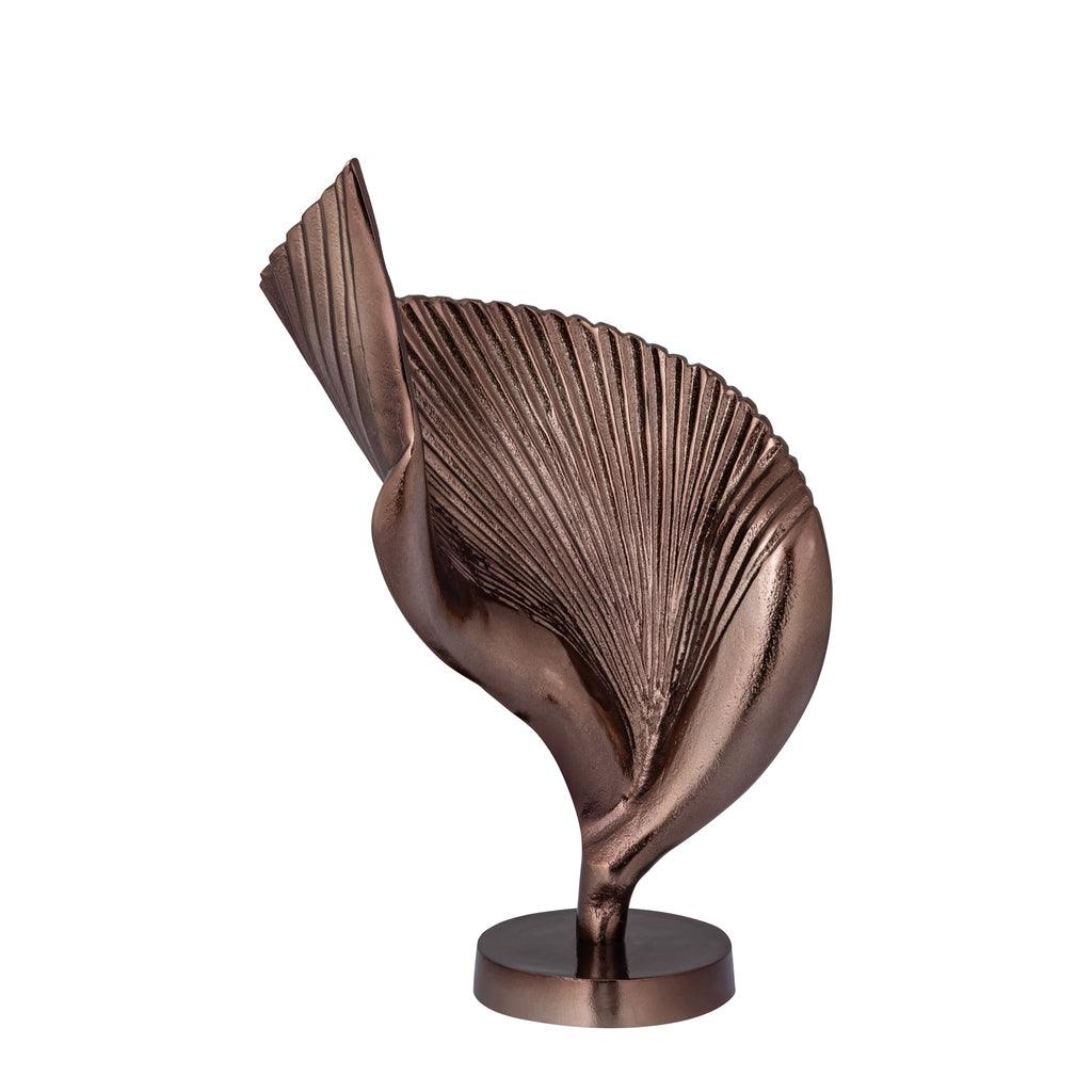 livinglovely.nl - Roweyda Bronze alu statue shell shaped Large PTMD - - PTMD - livinglovely.nl