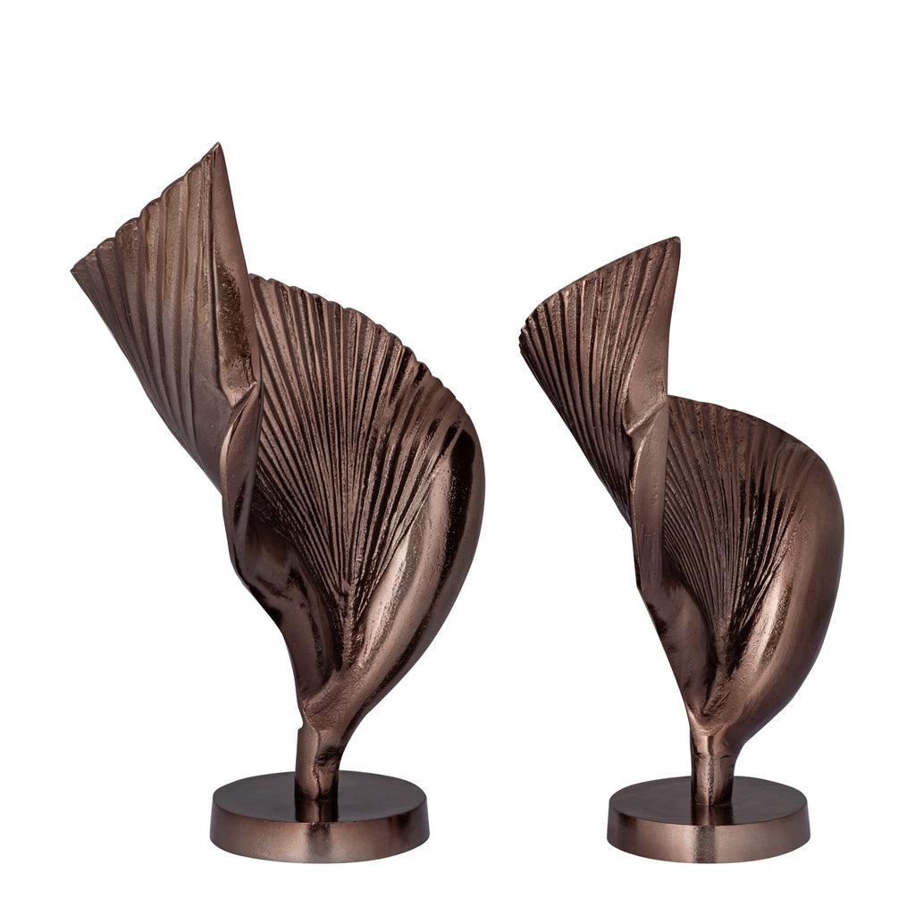 livinglovely.nl - Roweyda Bronze alu statue shell shaped Large PTMD - - PTMD - livinglovely.nl