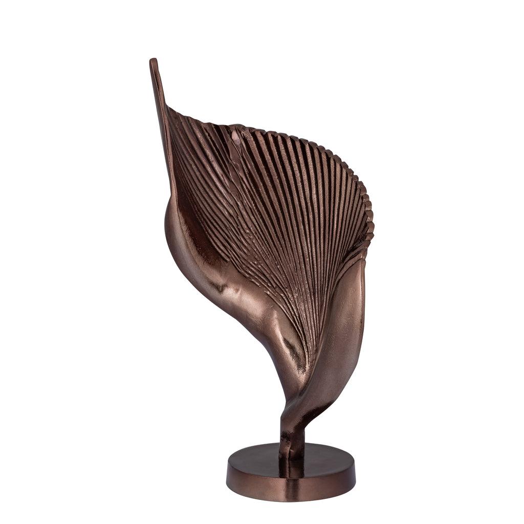 livinglovely.nl - Roweyda Bronze alu statue shell shaped Large PTMD - - PTMD - livinglovely.nl