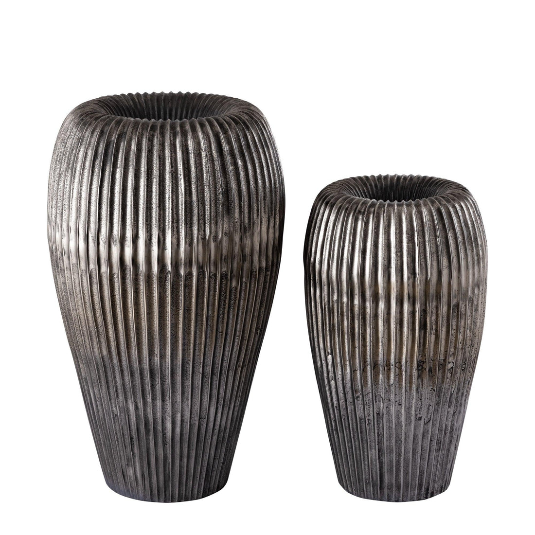 livinglovely.nl - Russen Zilver Hoge Bloempot Small PTMD - Pot - PTMD - livinglovely.nl