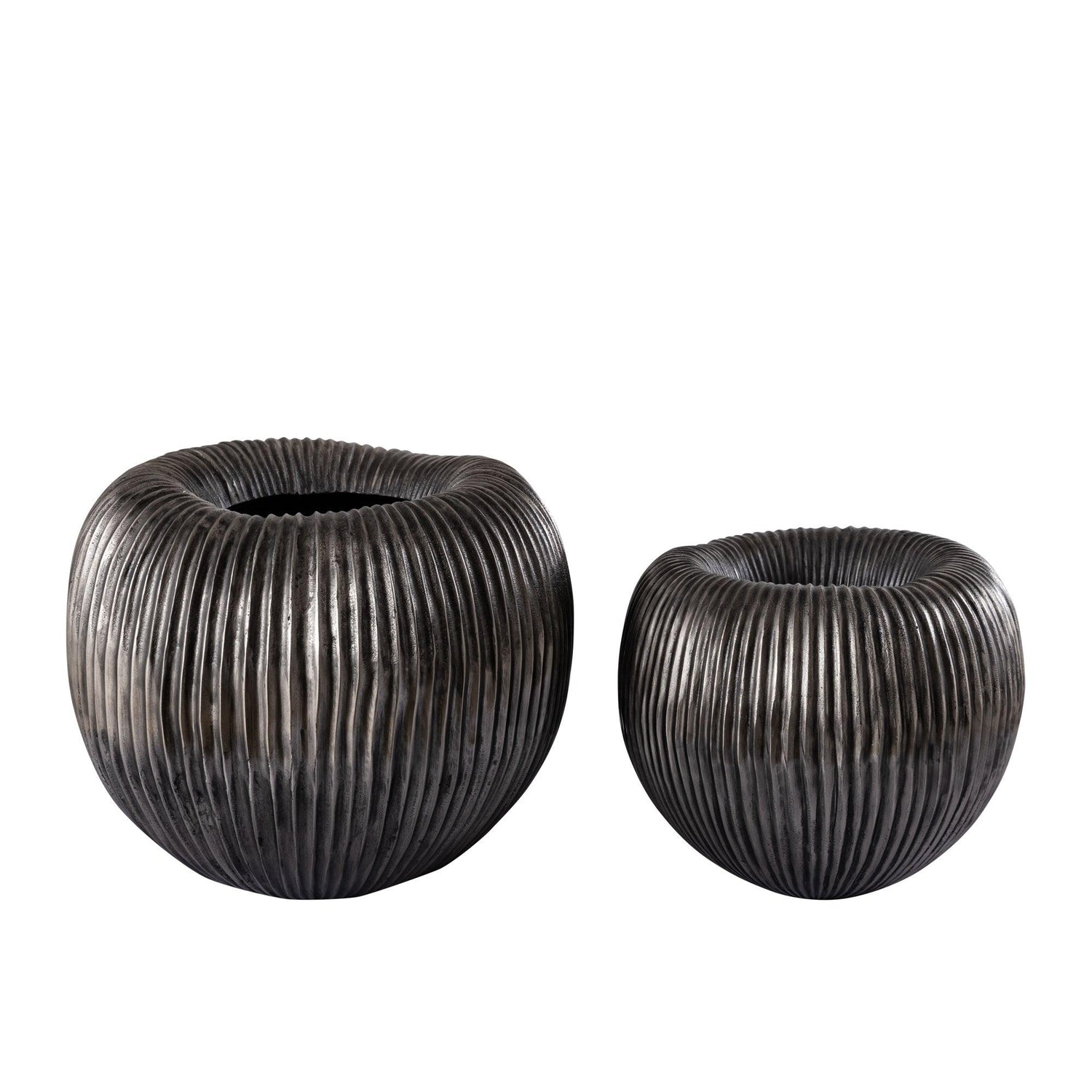 livinglovely.nl - Russen Zilver Lage Bloempot Large PTMD - Pot - PTMD - livinglovely.nl