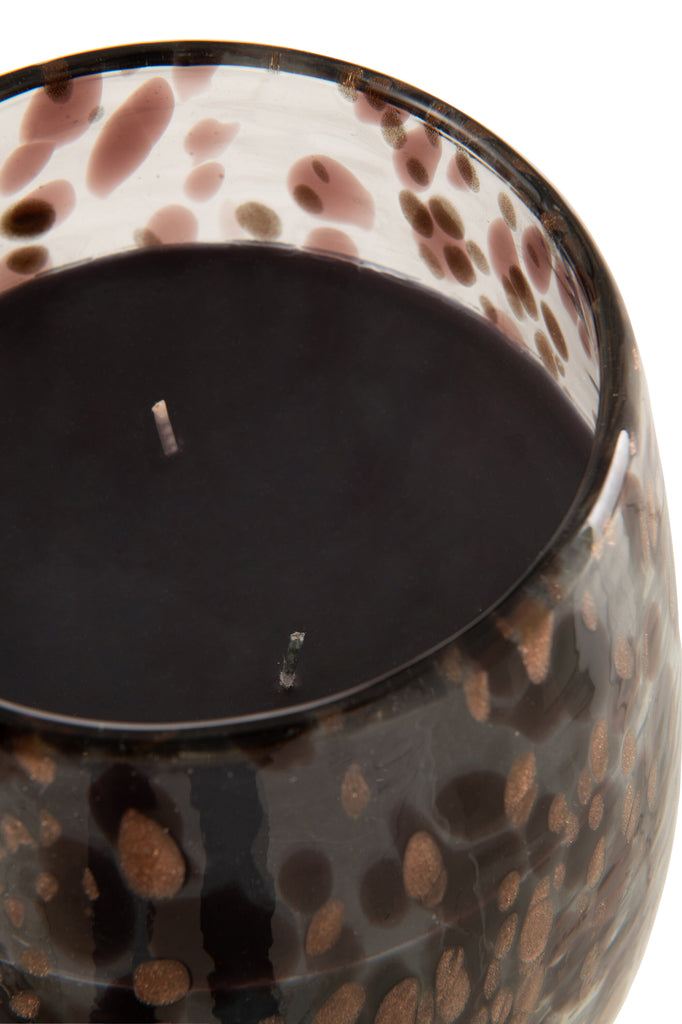 livinglovely.nl - Scented Candle Mia Black/Mix Glass Medium-120H - Geurkaars - J-Line - livinglovely.nl