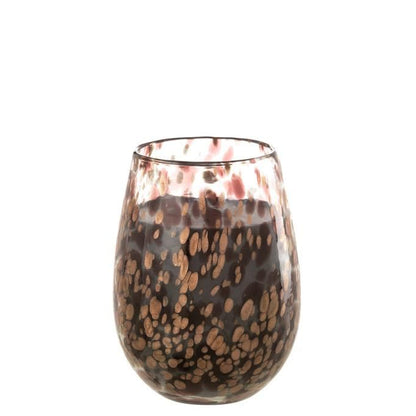 livinglovely.nl - Scented Candle Mia Black/Mix Glass Medium-120H - Geurkaars - J-Line - livinglovely.nl