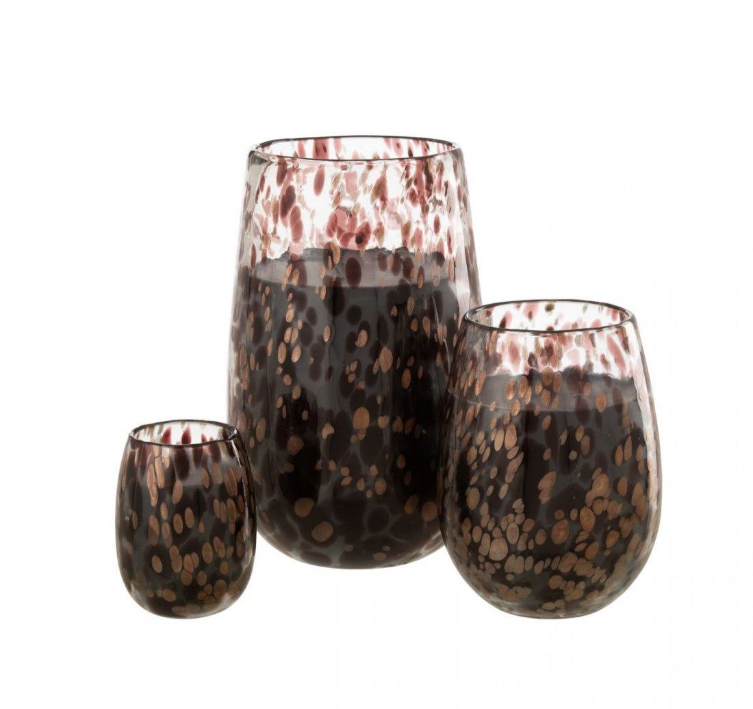 livinglovely.nl - Scented Candle Mia Black/Mix Glass Medium-120H - Geurkaars - J-Line - livinglovely.nl