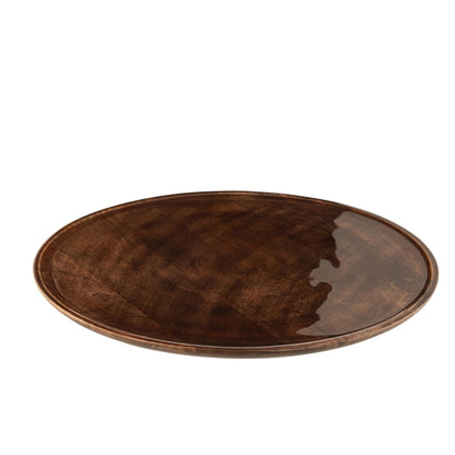 livinglovely.nl - Schaal Rond Draai Mango Hout Bruin - Plateau - J-Line - livinglovely.nl