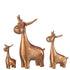 livinglovely.nl - Set Of 3 Deer Resin Copper - Beeld - J-Line - livinglovely.nl