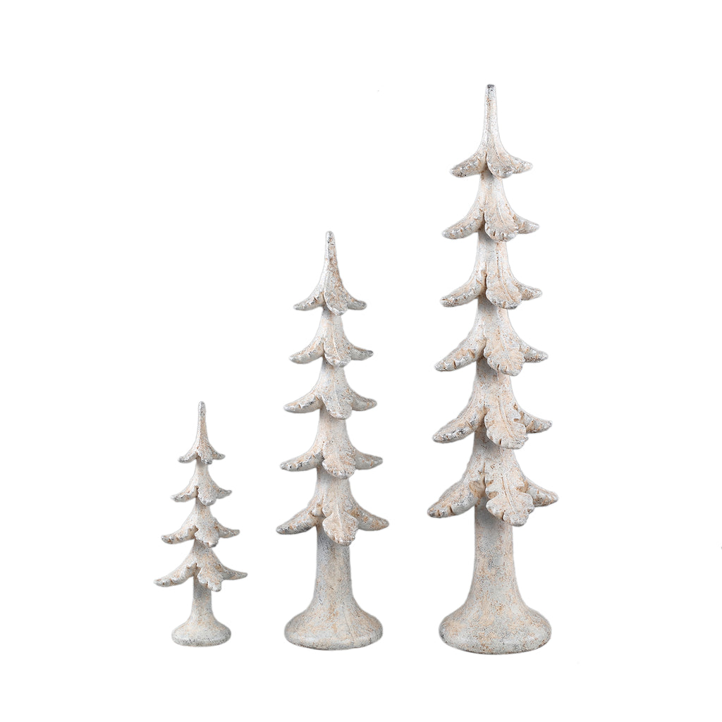 livinglovely.nl - Shefin Crème Cement Kerstboom Beeld Small PTMD - Beeld - PTMD - livinglovely.nl