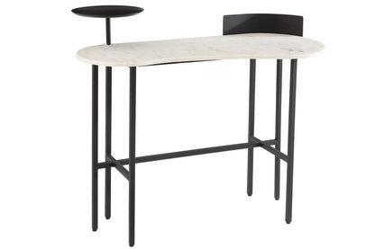 livinglovely.nl - Sidetable Marmer/Ijzer Wit/Zwart - Sidetable - J-Line - livinglovely.nl