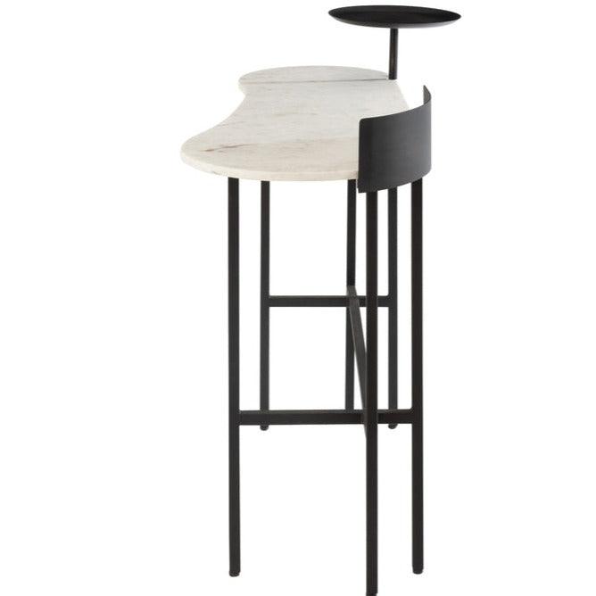 livinglovely.nl - Sidetable Marmer/Ijzer Wit/Zwart - Sidetable - J-Line - livinglovely.nl