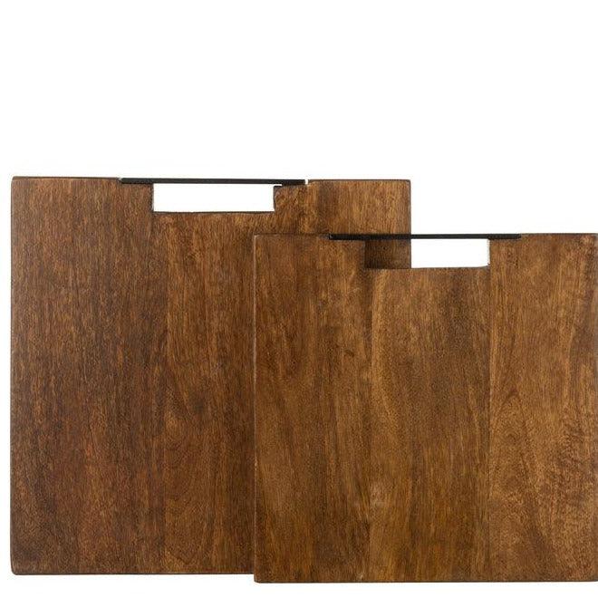 livinglovely.nl - Snijplank Vierkant Mango Hout Bruin Large - Snijplank - J-Line - livinglovely.nl