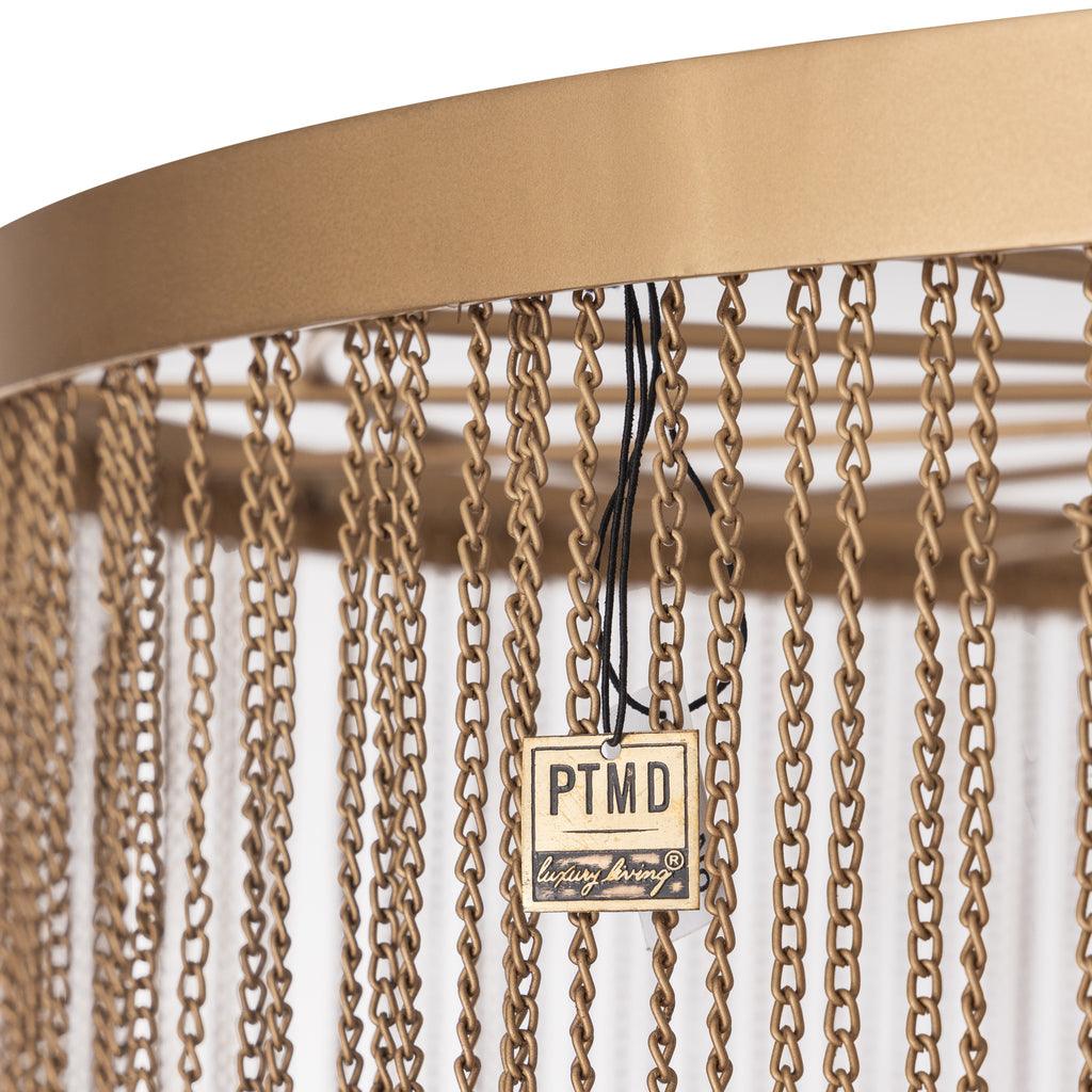 livinglovely.nl - Solan Gold iron chains round hanging lamp L PTMD - Hanglamp - PTMD - livinglovely.nl