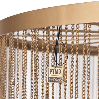 livinglovely.nl - Solan Gold iron chains round hanging lamp L PTMD - Hanglamp - PTMD - livinglovely.nl