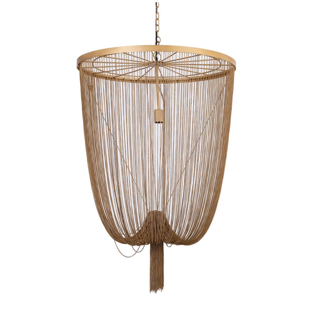 livinglovely.nl - Solan Gold iron chains round hanging lamp L PTMD - Hanglamp - PTMD - livinglovely.nl