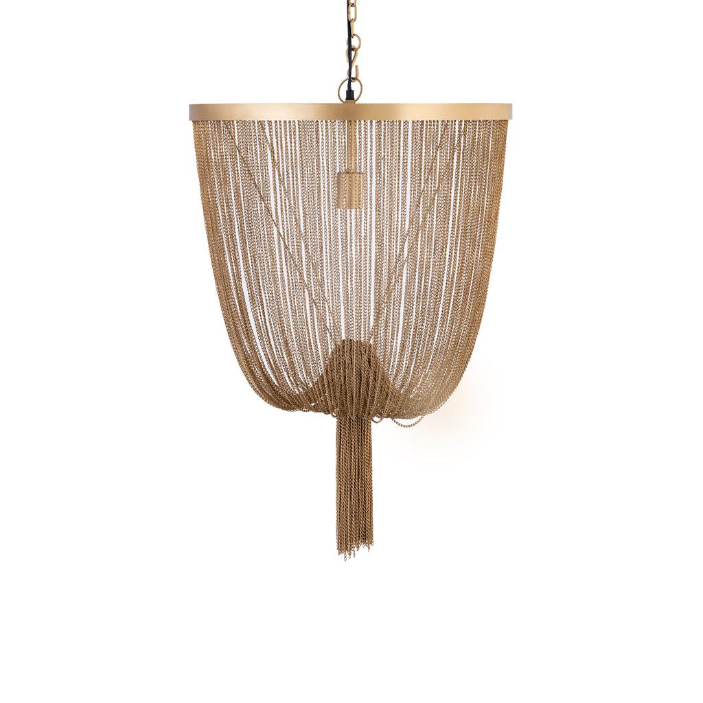 livinglovely.nl - Solan Gold iron chains round hanging lamp S PTMD - Hanglamp - PTMD - livinglovely.nl