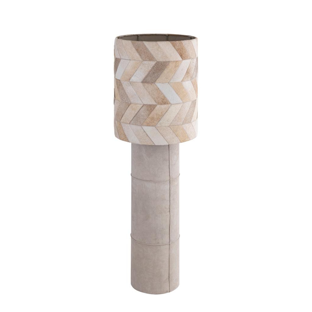 livinglovely.nl - Staandelamp Joanne - 45x45x150 cm - Suede - Beige PTMD - Vloerlamp - PTMD - livinglovely.nl